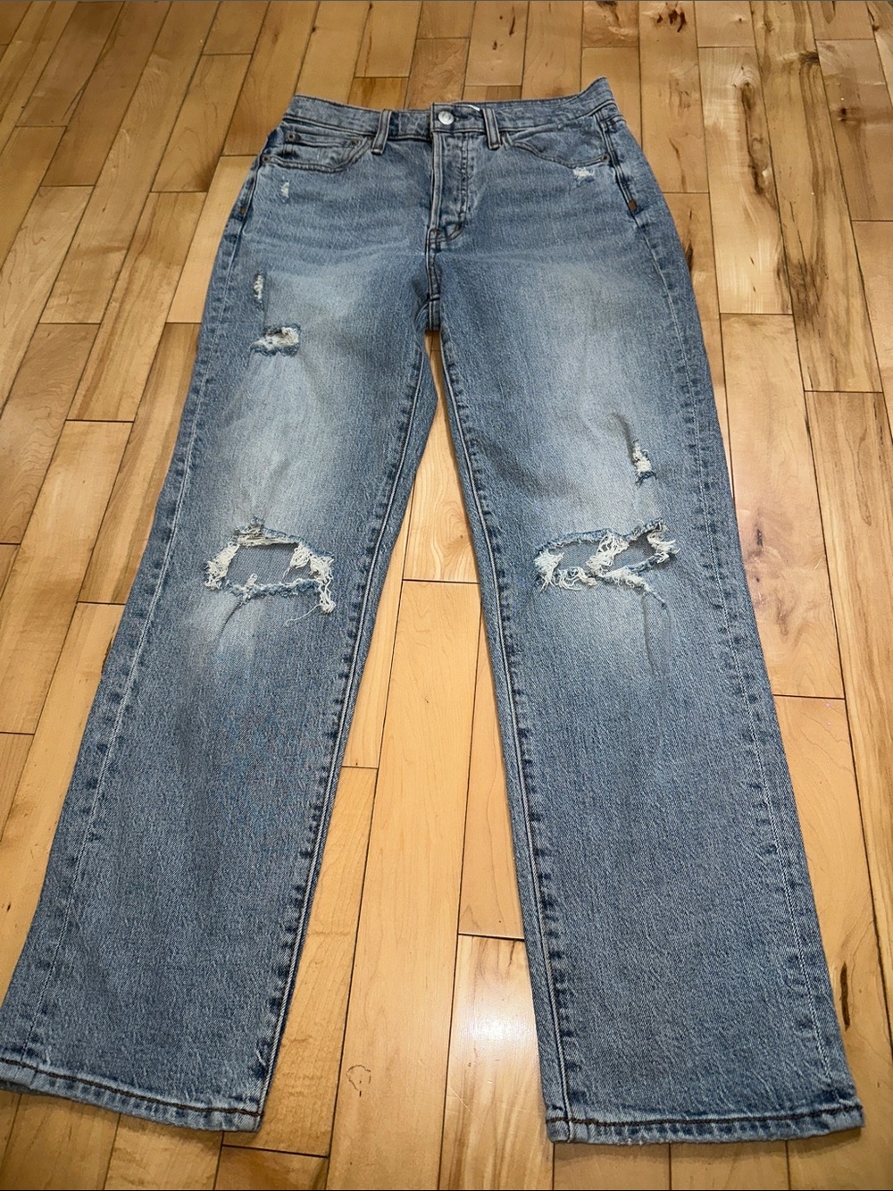 pistola Light Blue Distressed Relaxed-Leg Jeans